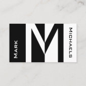 Professional Business M Monogram zwart-wit Visitekaartje (Achterkant)