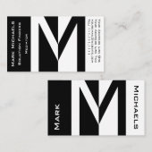 Professional Business M Monogram zwart-wit Visitekaartje (Voorkant / Achterkant)