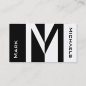 Professional Business M Monogram zwart-wit Visitekaartje (Achterkant)