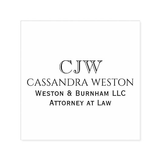 Professional Business Name Title Initials #2 Zelfinktende Stempel (Design)