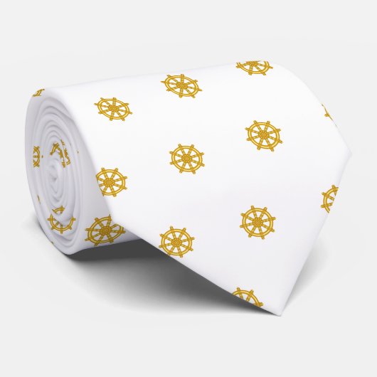 Professional Business Pattern Cute Captain White Stropdas (Opgerold)