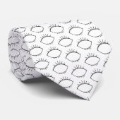 Professional Business Pattern Cute Eyes White Stropdas (Opgerold)