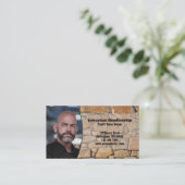 Professional Business Photo Stone Wall & QR Code Visitekaartje (Staand voorkant)
