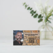 Professional Business Photo Stone Wall & QR Code Visitekaartje (Staand voorkant)