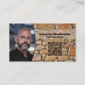 Professional Business Photo Stone Wall & QR Code Visitekaartje (Voorkant)