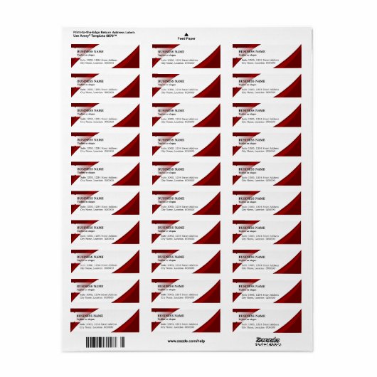 Professional Business Red Etiket (Full Sheet)