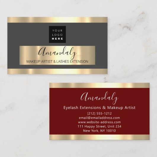 Professional Business Services Gold VIP Grey Visitekaartje (Voorkant / Achterkant)