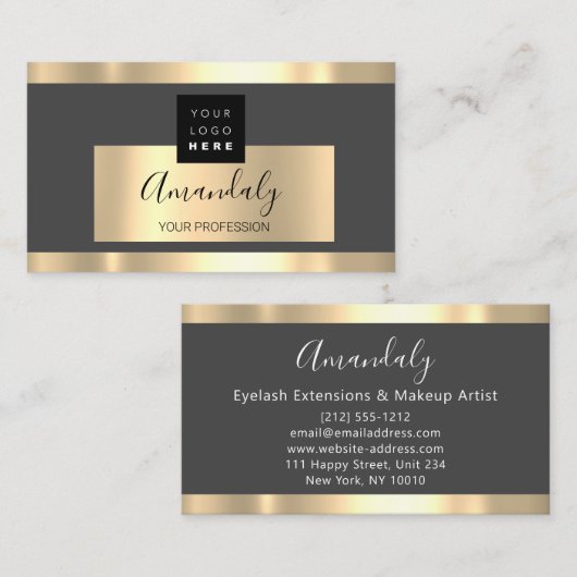 Professional Business Services Gold VIP Grey Visitekaartje (Voorkant / Achterkant)