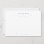 Professional Business Simple Navy en White Note Notitiekaartje (Voorkant)