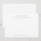 Professional Business Simple Navy en White Note Notitiekaartje (Voorkant / Achterkant)