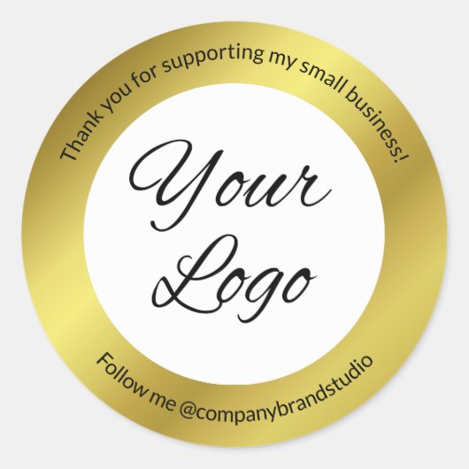 Professional Business Voeg Logo toe Hartelijk dank Ronde Sticker (Voorkant)