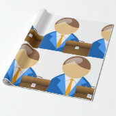 Professional Businessman Icon with Briefcase Cadeaupapier (Uitgerold)