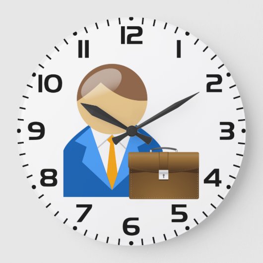 Professional Businessman Icon with Briefcase Grote Klok (Voorkant)