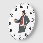 Professional Businessman in Suit with Pointer Grote Klok (Hoek)