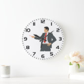 Professional Businessman in Suit with Pointer Grote Klok (Huis)