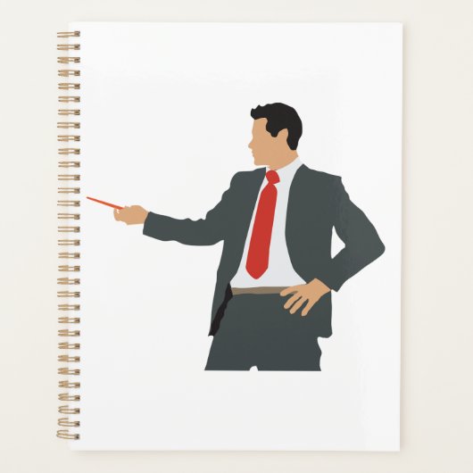 Professional Businessman in Suit with Pointer Planner (Voorkant)