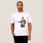 Professional Businessman in Suit with Pointer T-shirt (Voorkant volledig)