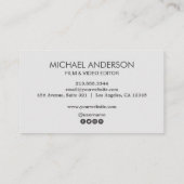 Professional Camera and a Film Reel Video Editor   Visitekaartje (Achterkant)