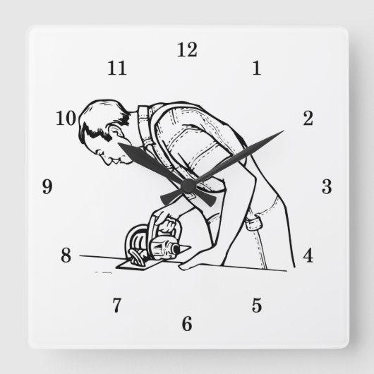 Professional-carpenter Vierkante Klok (Voorkant)