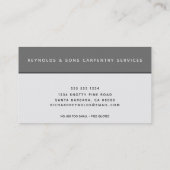 Professional Carpentry Tools  grijs Visitekaartje (Achterkant)