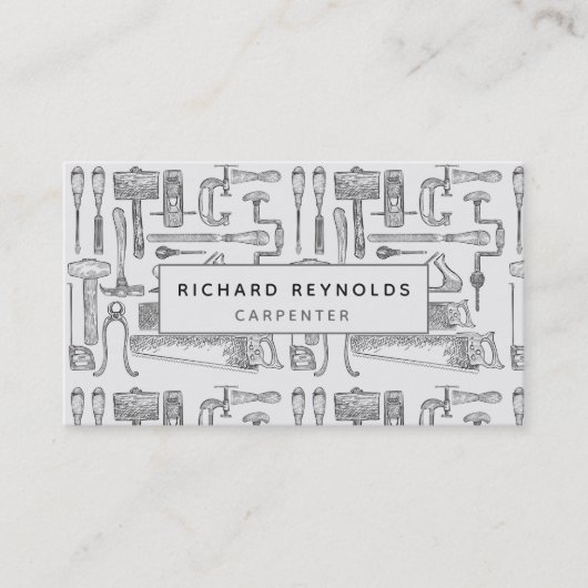 Professional Carpentry Tools  grijs Visitekaartje (Voorkant)
