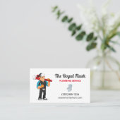 Professional Cartoon Contractor Plumbing Service Visitekaartje (Staand voorkant)