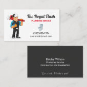 Professional Cartoon Contractor Plumbing Service Visitekaartje (Voorkant / Achterkant)
