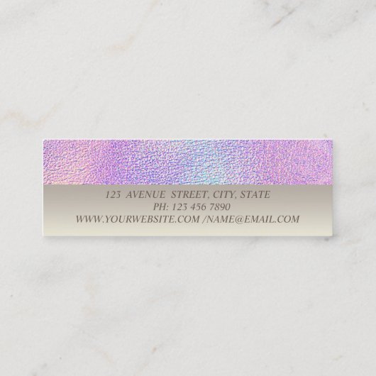 Professional Charming, Lotus Flower Holographic Mini Visitekaartje (Achterkant)