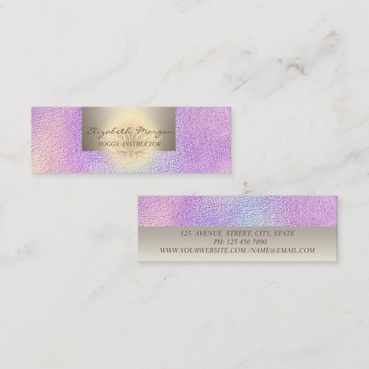 Professional Charming, Lotus Flower Holographic Mini Visitekaartje (Voorkant / Achterkant)