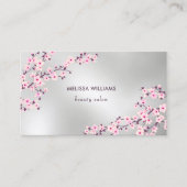Professional Cherry Blossom Pink Silver Visitekaartje (Voorkant)