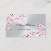 Professional Cherry Blossom Pink Silver Visitekaartje (Voorkant)