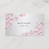 Professional Cherry Blossom Pink Silver Visitekaartje (Voorkant)