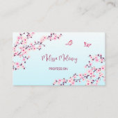 Professional Cherry Blossom Pink Turquoise Floral Visitekaartje (Voorkant)