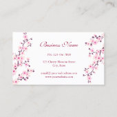 Professional Cherry Blossom Pink White Salon Visitekaartje (Achterkant)