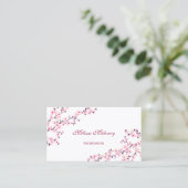 Professional Cherry Blossom Pink White Salon Visitekaartje (Staand voorkant)