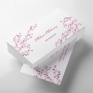 Professional Cherry Blossom Pink White Salon Visitekaartje