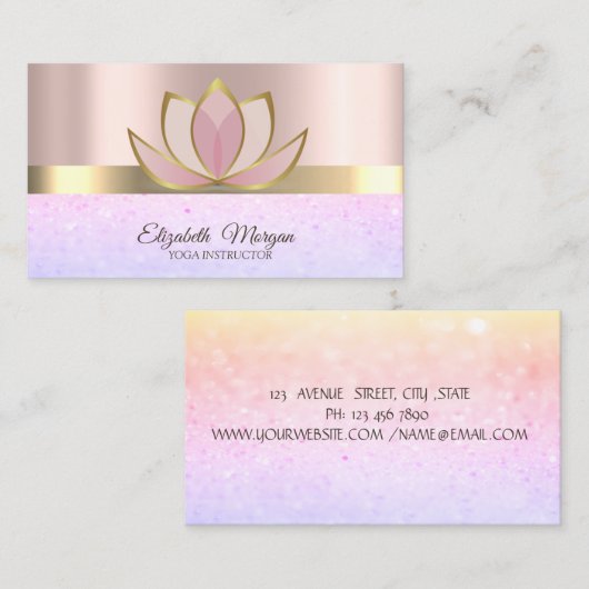 Professional Chic Elegant Bokeh, Lotus Visitekaartje (Voorkant / Achterkant)
