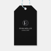 Professional Chic Elegant Plain and Monogram Cadeaulabel (Achterkant)