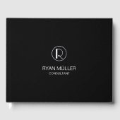 Professional Chic Elegant Plain and Monogram Gastenboek (Voorkant)