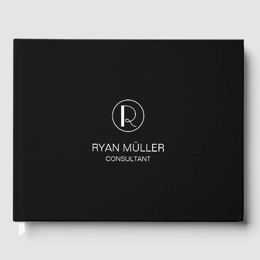 Professional Chic Elegant Plain and Monogram Gastenboek (Voorkant)