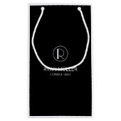 Professional Chic Elegant Plain and Monogram Klein Cadeauzakje (Achterkant)