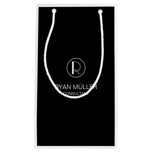 Professional Chic Elegant Plain and Monogram Klein Cadeauzakje (Voorkant)