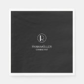 Professional Chic Elegant Plain and Monogram Servet (Voorkant)