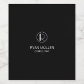 Professional Chic Elegant Plain and Monogram Wijn Etiket (Enkel label)