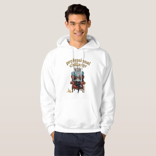 Professional Chillaxer Monkey king Funny Cool App Hoodie (Voorkant volledig)