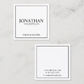 Professional Classic Black en White Vierkante Visitekaartje (Voorkant / Achterkant)