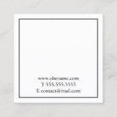 Professional Classic Black en White Vierkante Visitekaartje (Achterkant)