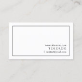 Professional Classic Black en White Visitekaartje (Achterkant)