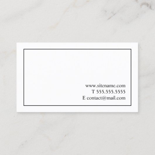 Professional Classic Black en White Visitekaartje (Achterkant)