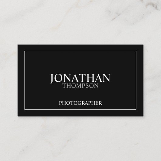 Professional Classic Black en White Visitekaartje (Voorkant)